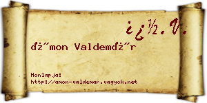 Ámon Valdemár névjegykártya